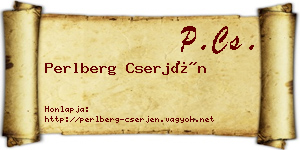 Perlberg Cserjén névjegykártya